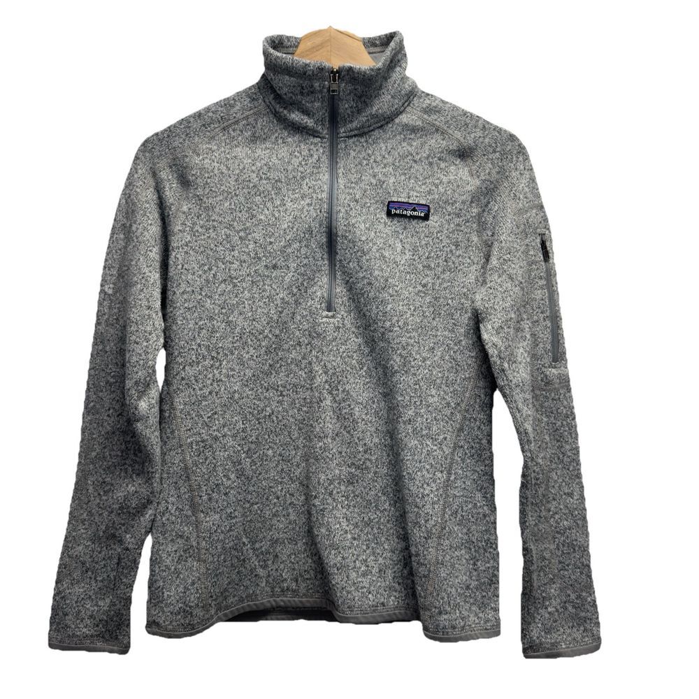 Patagonia Women's Size Small Better Sweater Gray 1/2 Zip Knit Sweater Jacket euc